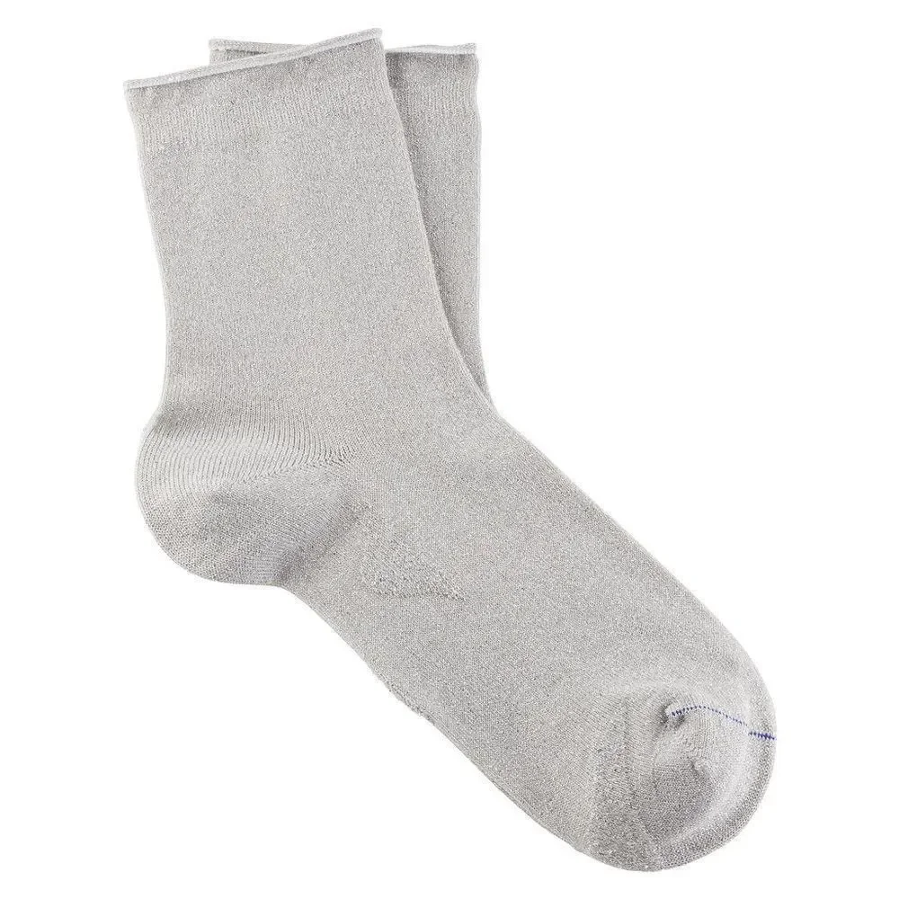 Birkenstock Cotton Sole Bling Light Gray Socks